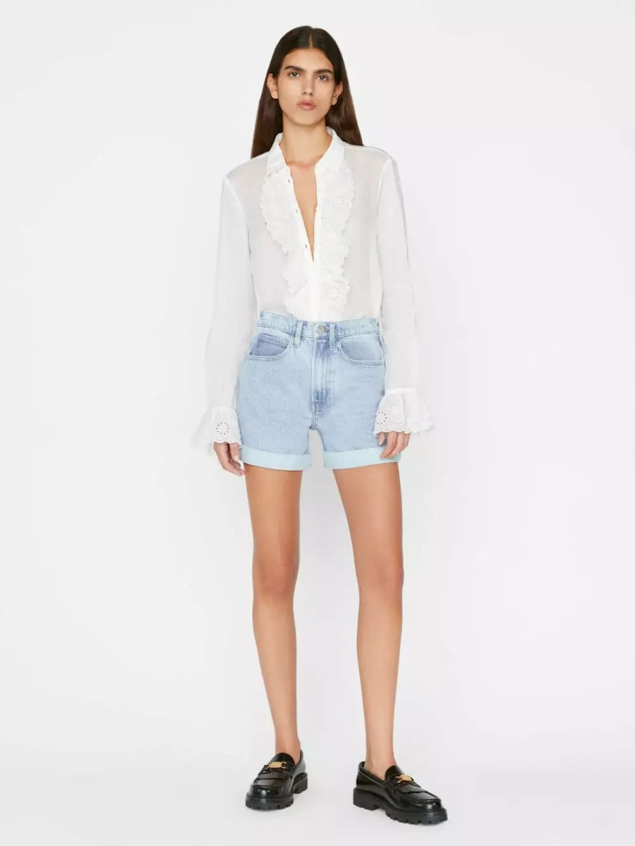 * Frame Denim High Rise Cuffed Short — | Denim By Rise