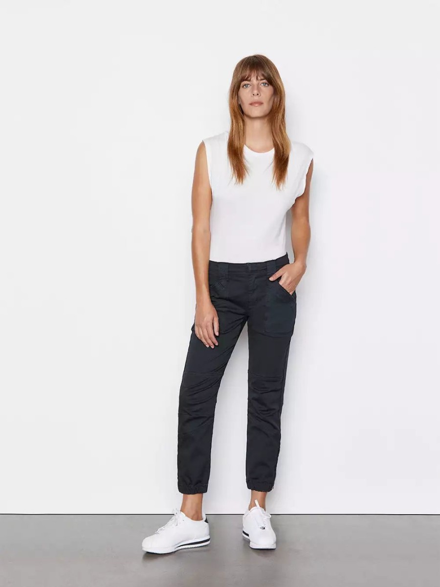 * Frame Denim Banded Bottom Trapunto Moto Pant — | Denim By Fit