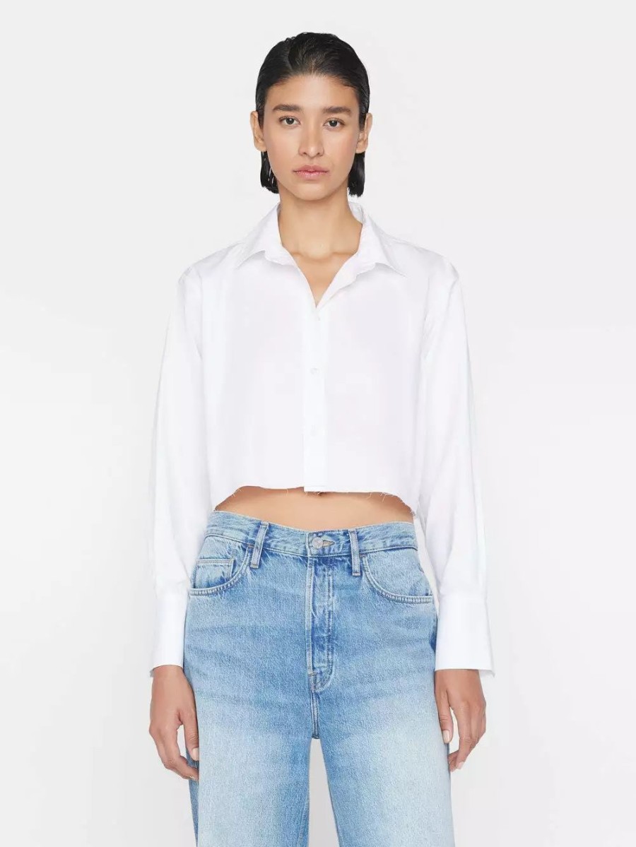 * Frame Denim The Cropped Oversized Shirt — | Tops & Blouses