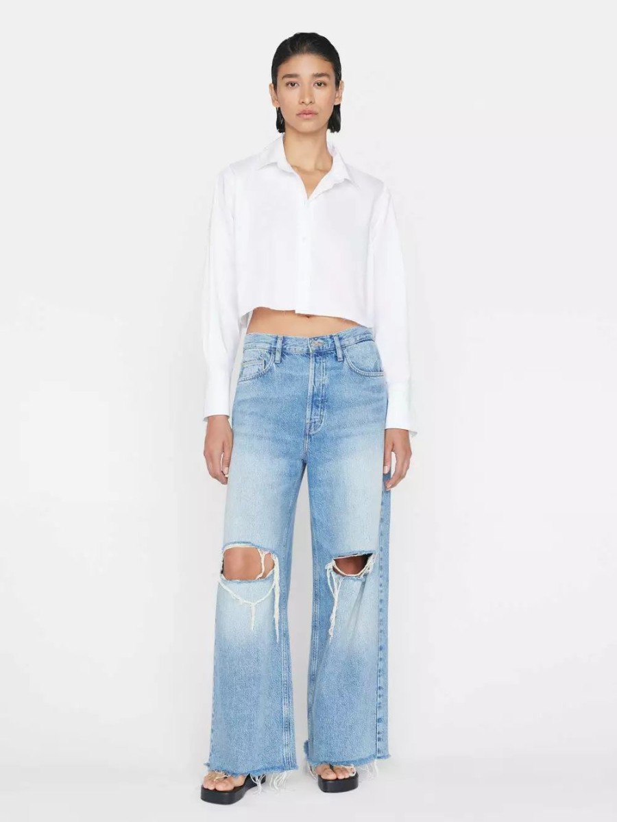 * Frame Denim The Cropped Oversized Shirt — | Tops & Blouses