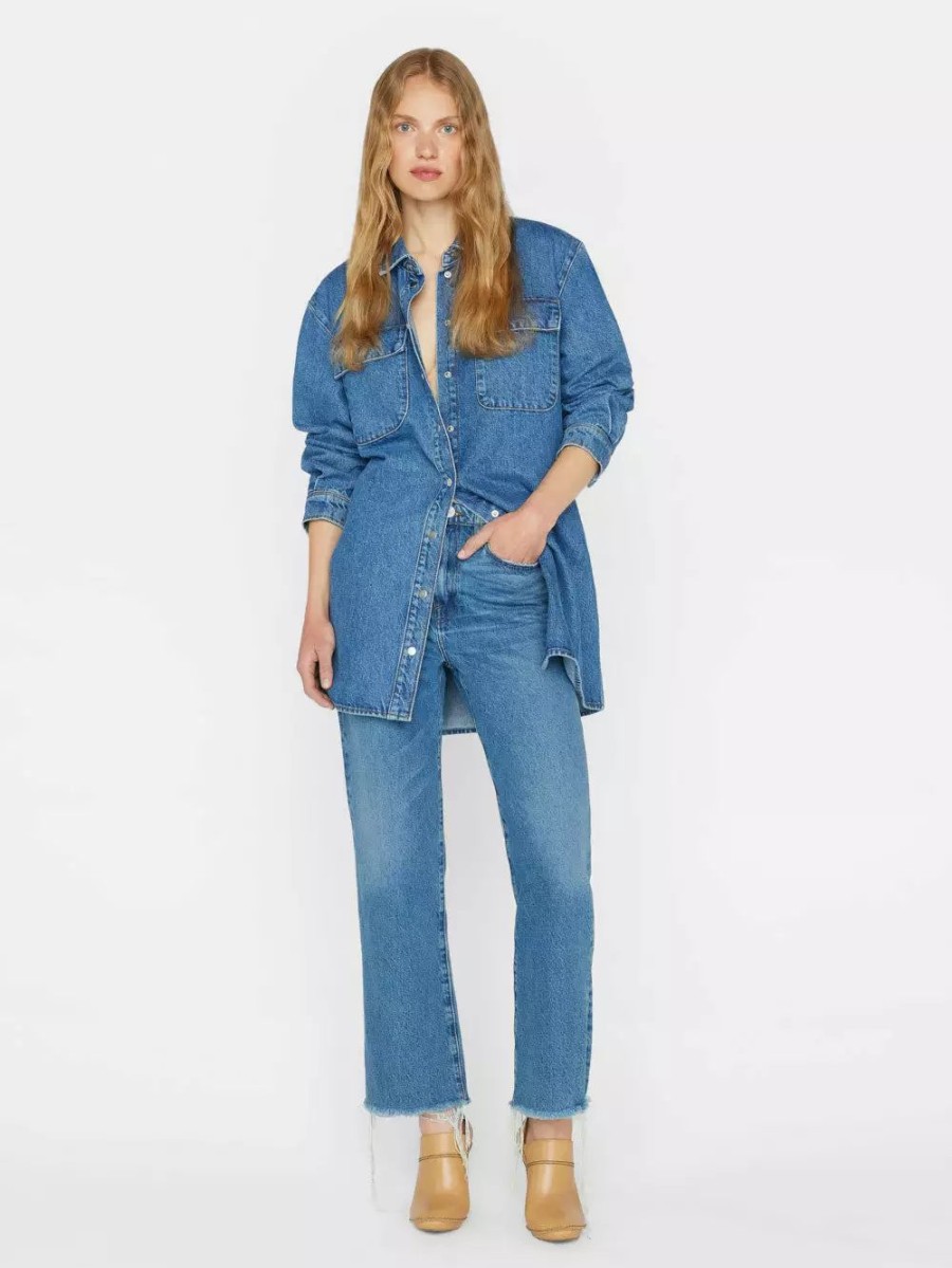 * Frame Denim A Line Shirt Dress — | Tops & Blouses