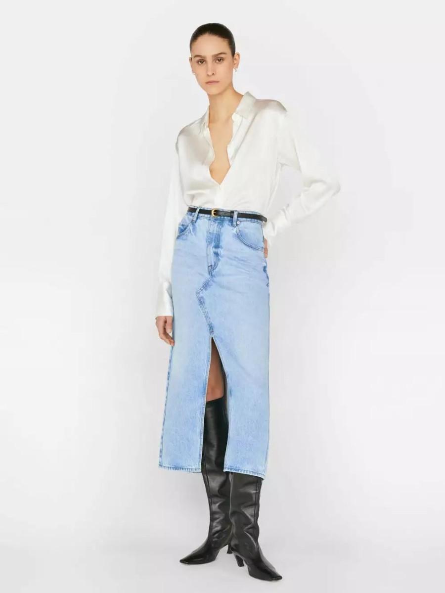 * Frame Denim The Midaxi Skirt Angled Seam — | Denim By Rise