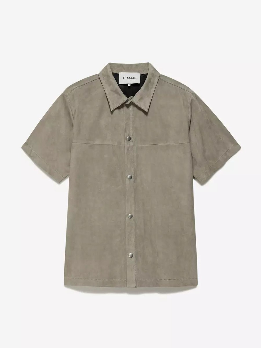 * Frame Denim Short Sleeve Suede Shirt — | Men'S