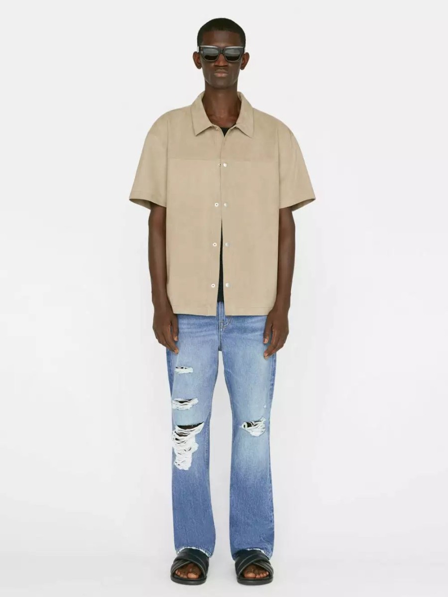 * Frame Denim Short Sleeve Suede Shirt — | Men'S