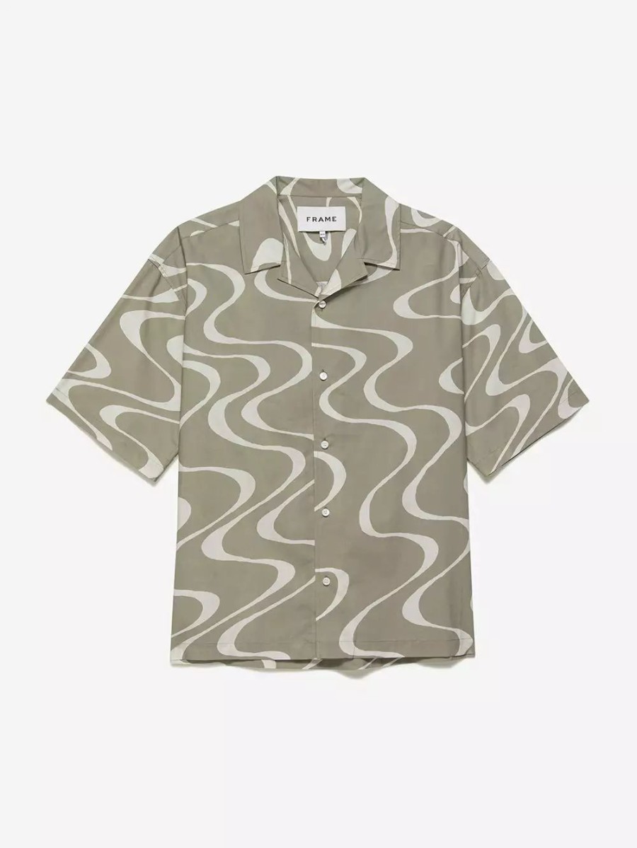 * Frame Denim Abstract Wave Graphic Shirt — | Men'S