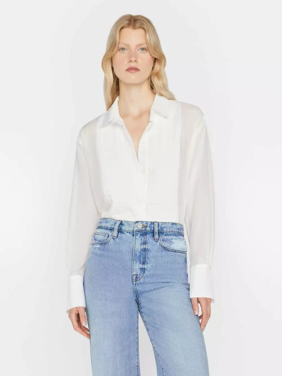 * Frame Denim The Oversized Tuxedo Shirt — | Tops & Blouses