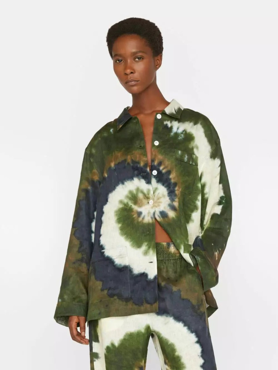 * Frame Denim Oversized Tie Dye Shirt — | Tops & Blouses