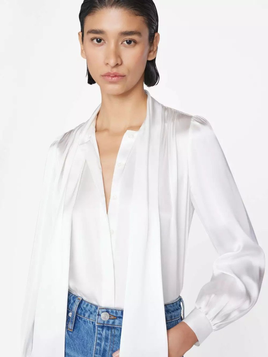 * Frame Denim Femme Tie Neck Blouse — | Tops & Blouses