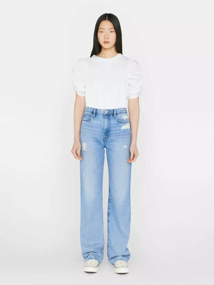 * Frame Denim Ruched Tie Sleeve Tee — | Tops & Blouses