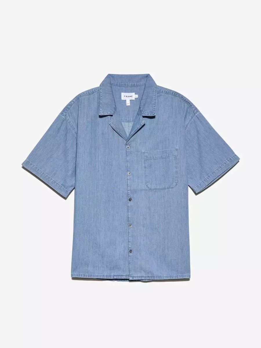 * Frame Denim Chambray Camp Collar Shirt — | Men'S