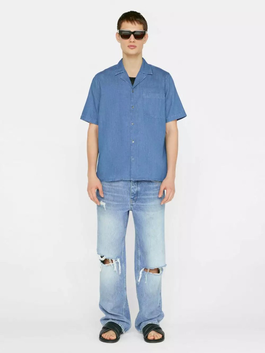 * Frame Denim Chambray Camp Collar Shirt — | Men'S