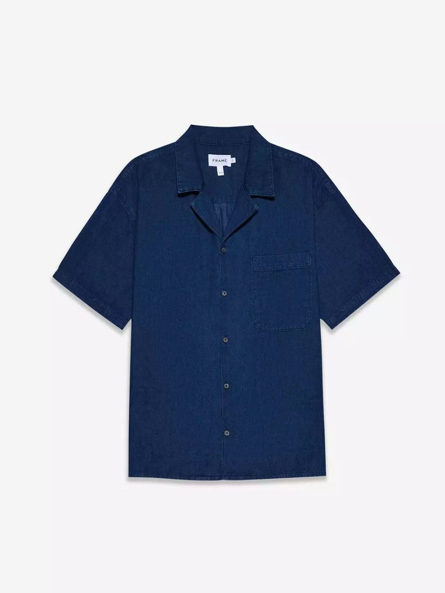 * Frame Denim Chambray Camp Collar Shirt — | Men'S