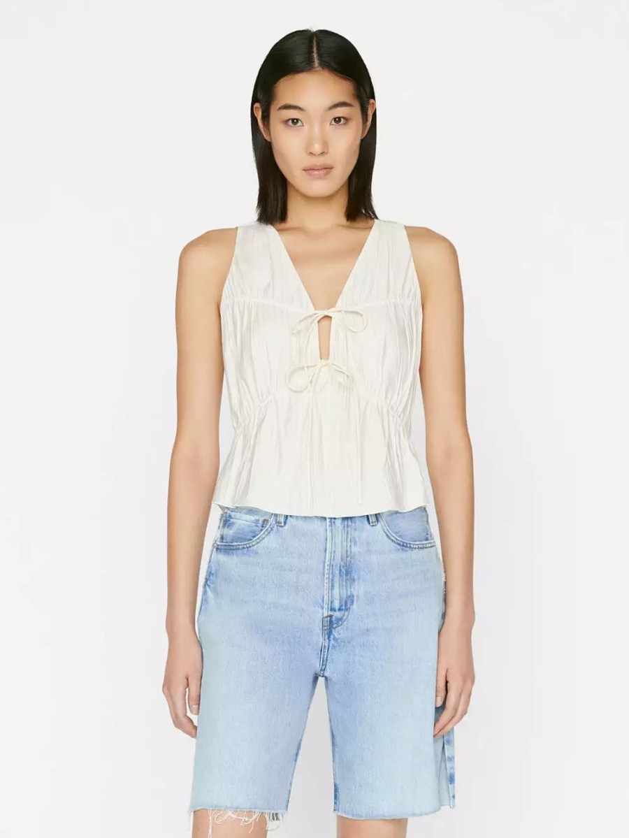 * Frame Denim Cinched Crinkle Tank — | Tops & Blouses