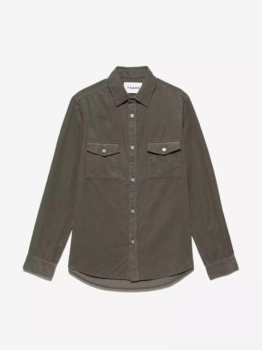 * Frame Denim Double Pocket Micro Corduroy Shirt — | Men'S