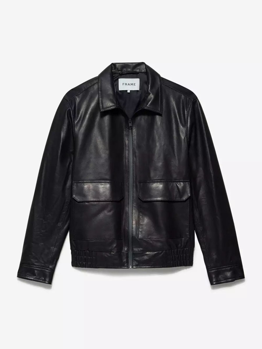 * Frame Denim Cargo Leather Jacket — | Men'S