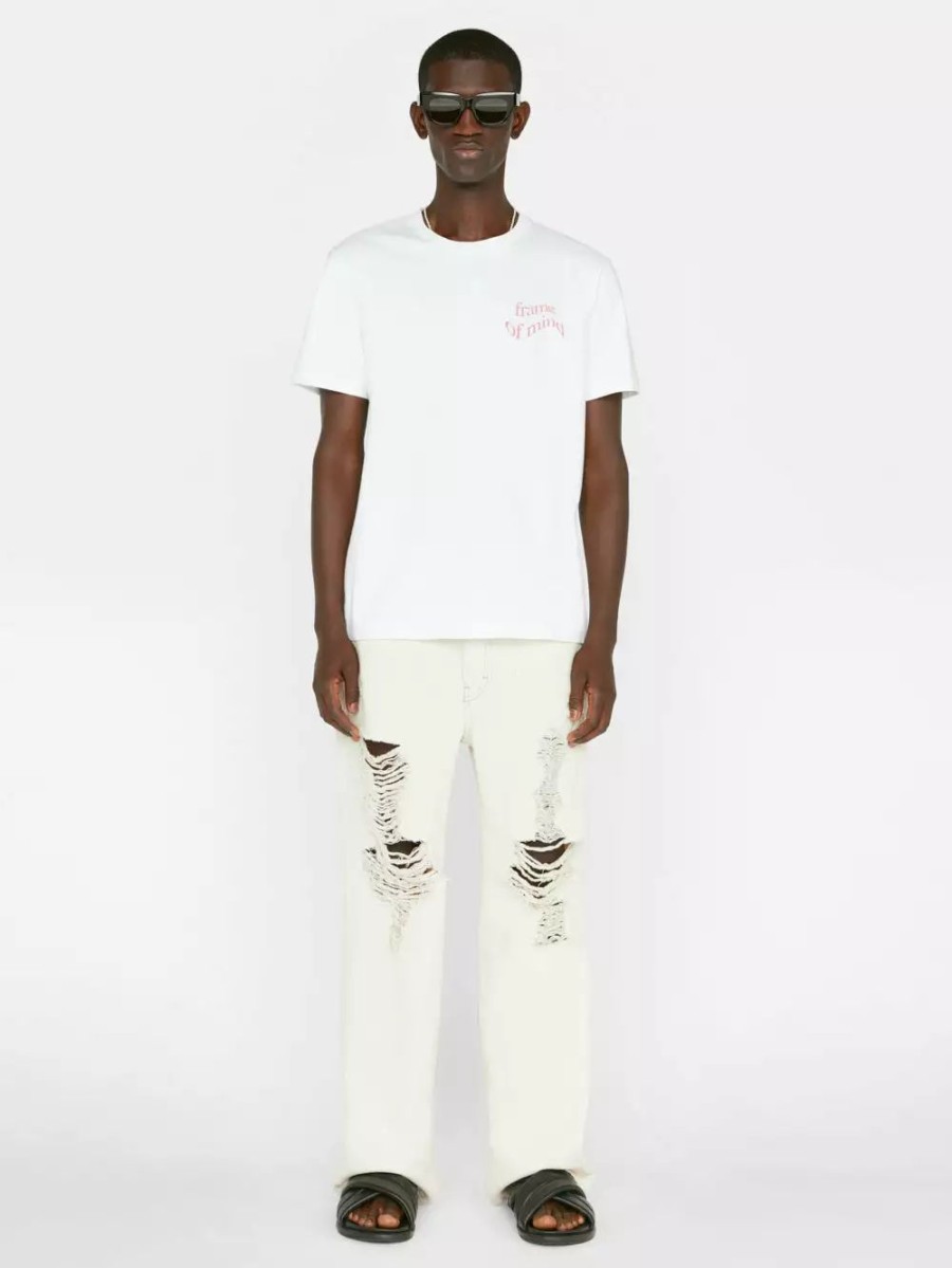 * Frame Denim Graphic Tee — Blanc Pop Rose | Men'S