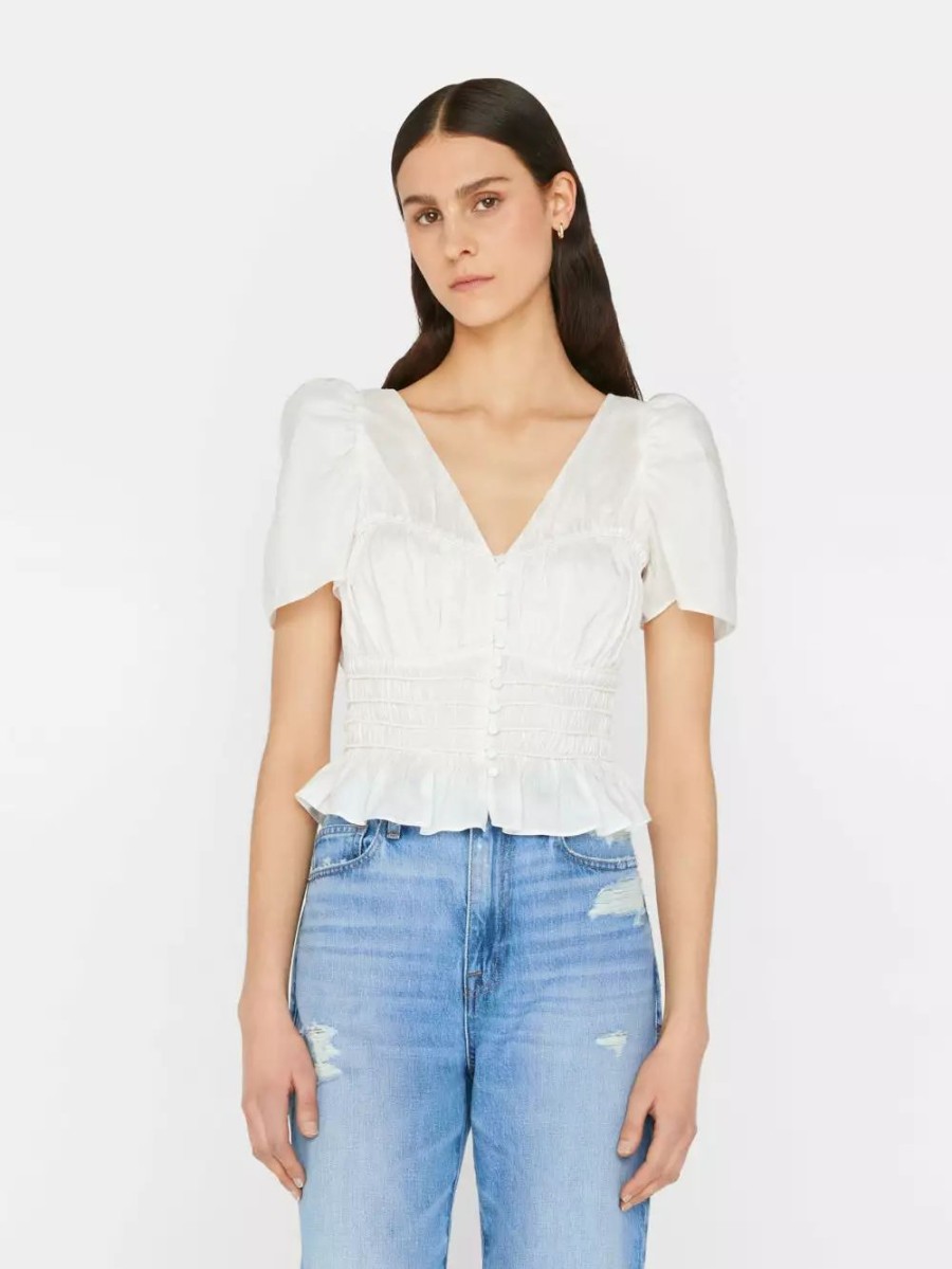 * Frame Denim Corded Covered Shoulder Top — | Tops & Blouses