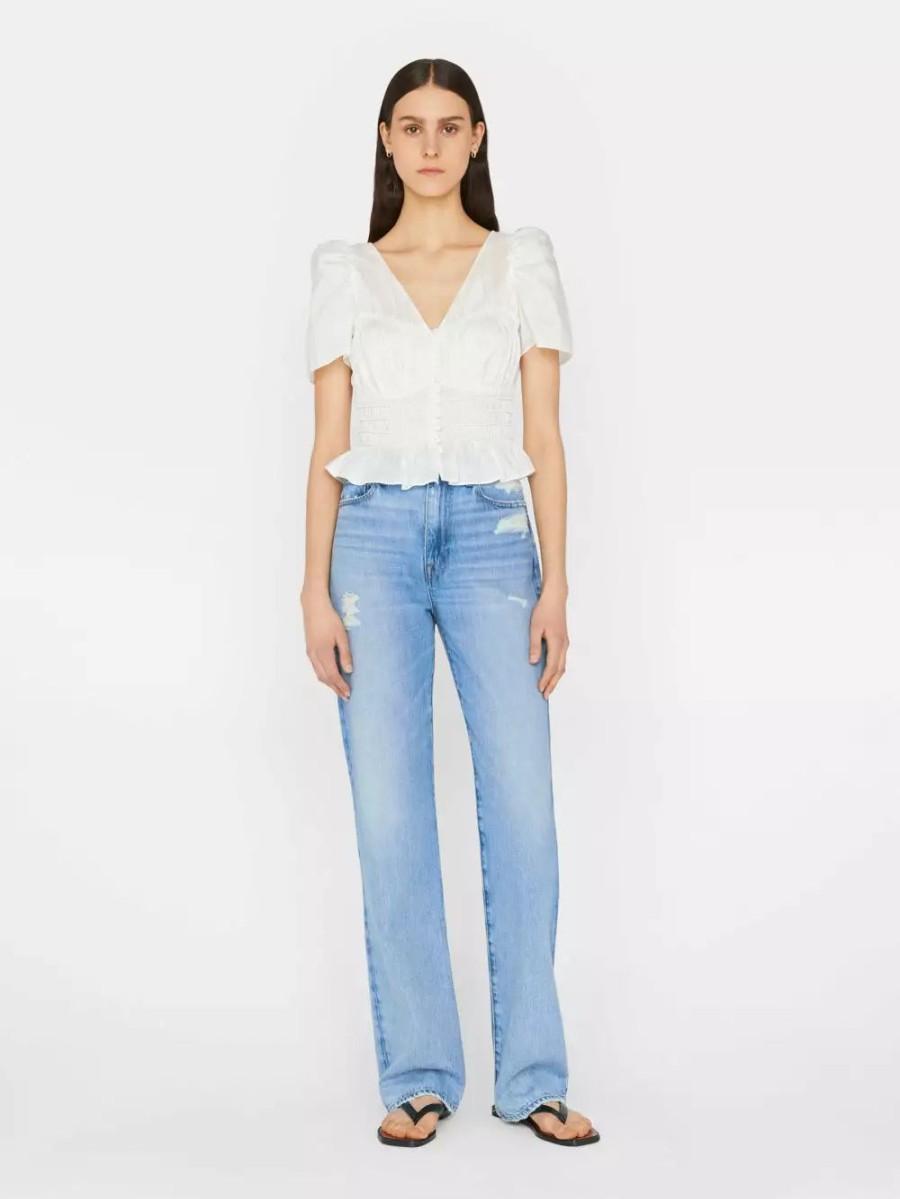 * Frame Denim Corded Covered Shoulder Top — | Tops & Blouses