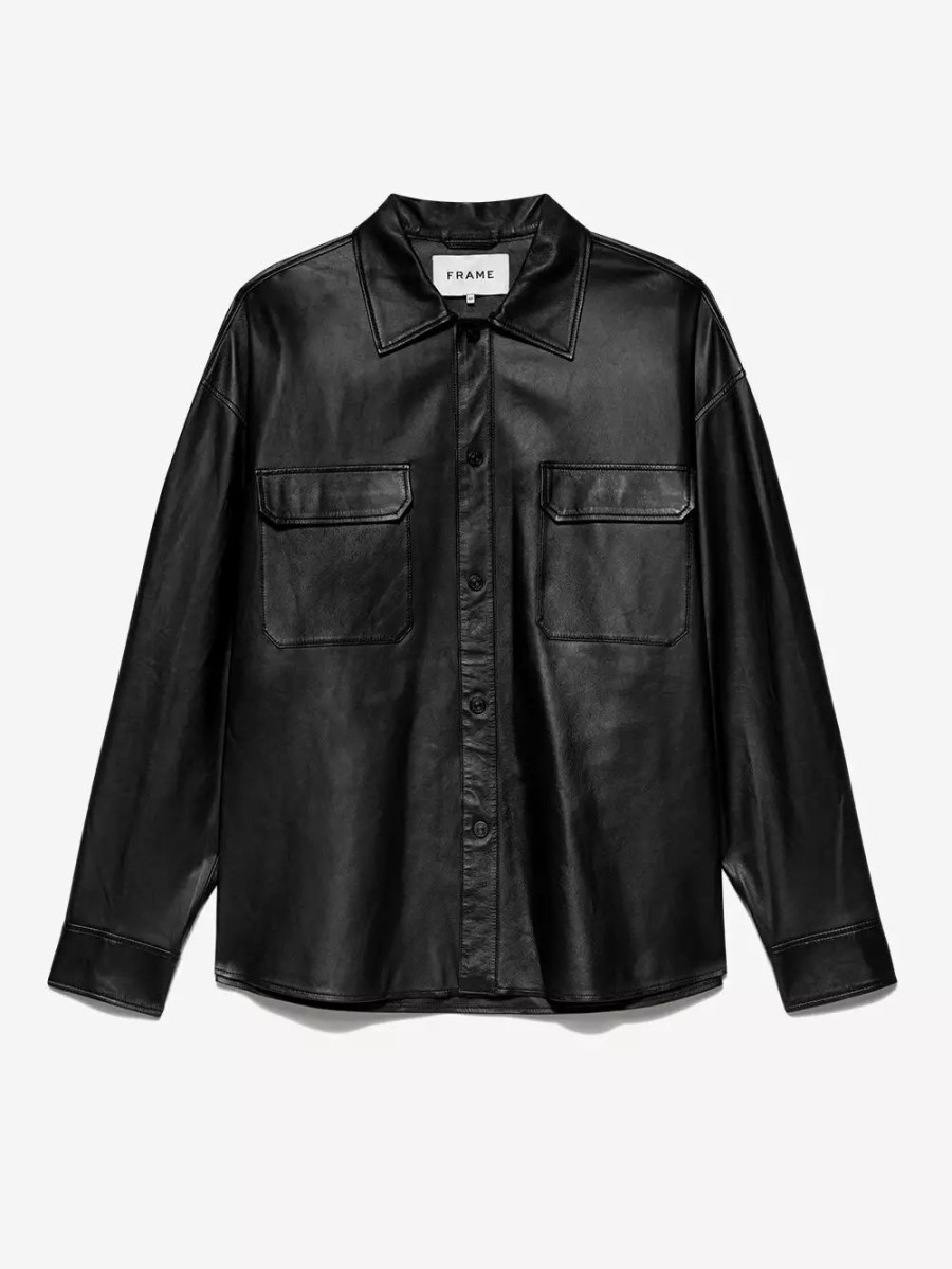 * Frame Denim Leather Shirt — | Men'S